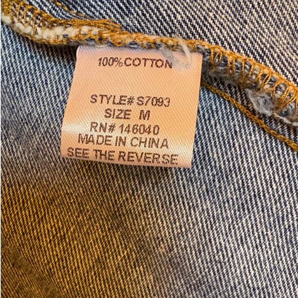 Signature8 Embroidered Floral Denim Button Front A-Line Mini Skirt size S-M - Picture 4 of 8